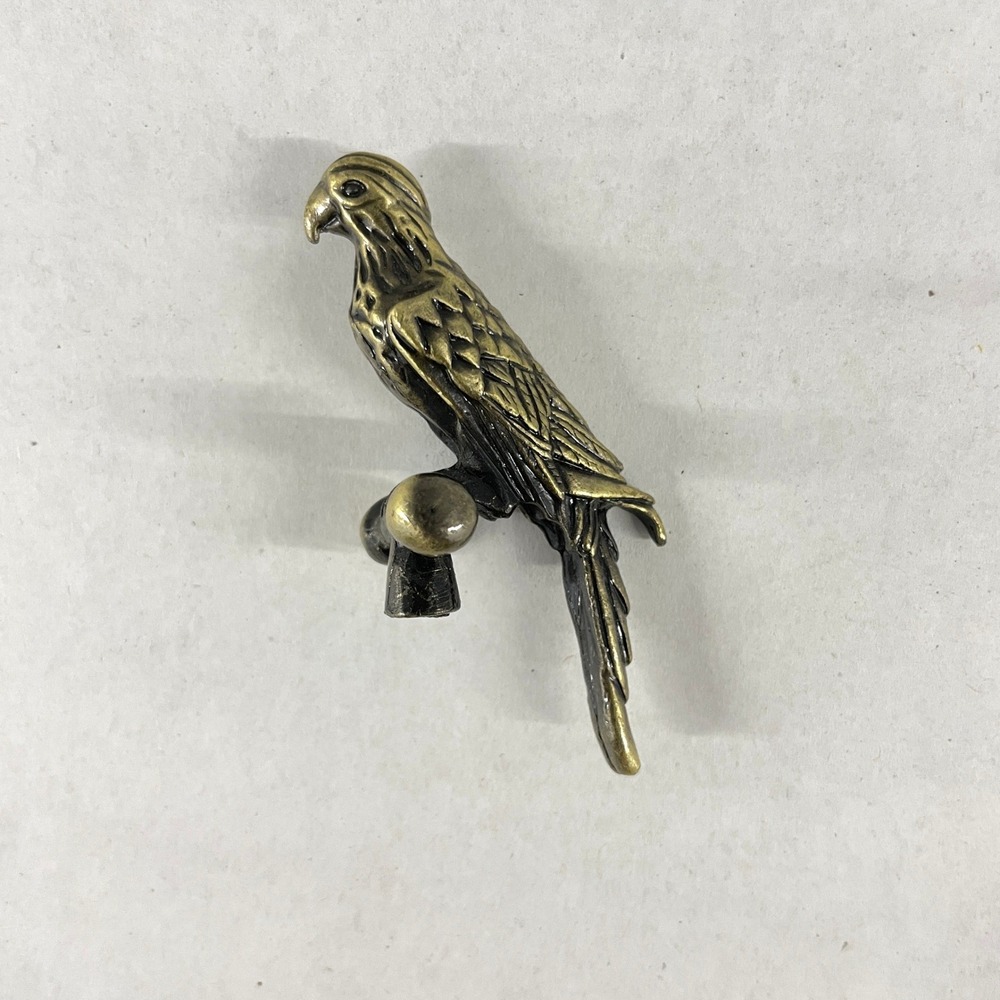 Vintage Style Brass Parrot Bird Cabinet Knob Drawer Pull Handle Hardware